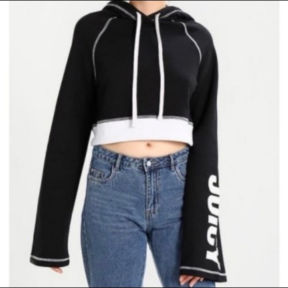 JUICY COUTURE Y2K Track Fleece Crop Pullover